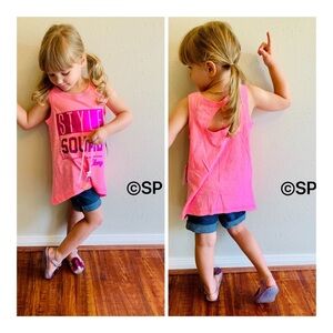 DKNY Girls Pink Cotton Top-Size S(7)/ NWT